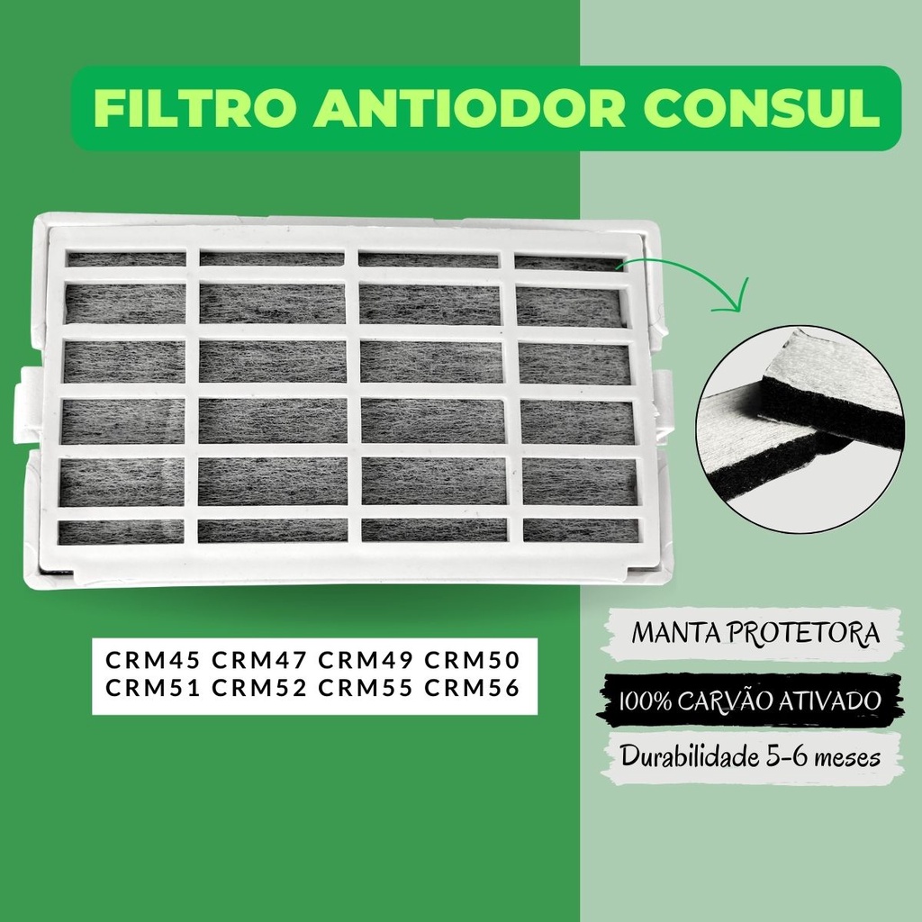 Filtro Anti Odor Cônsul CRM Para Geladeira Antibactéria Durabilidade 6meses