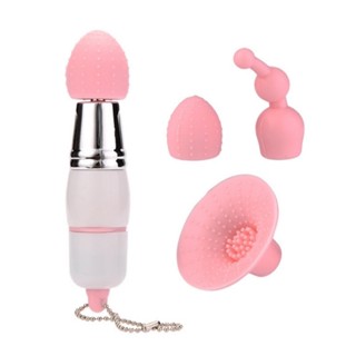 Mini Vibrador Portátil com 3 Pontas Massageadoras Ponto G Golfinho Sex Shop Sexy