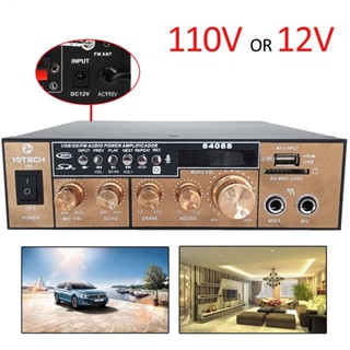 Amplificador de Som Bluetooth USB FM Sd Cardo Com Display LCD 110v/12v com Karaokê Receiver