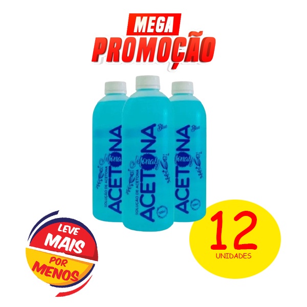 Kit Monaly com 12 unid Removedor de Esmalte com 500ml cada