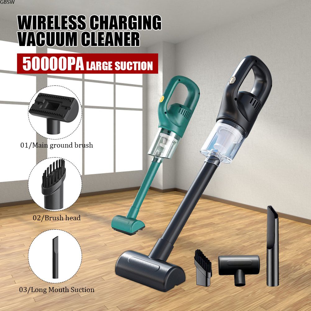 500000pa Aspirador Sem Fio De Grande Sucção Portátil/Vertical De Uso Duplo/Cabeçotes Múltiplos De/Carregamento USB