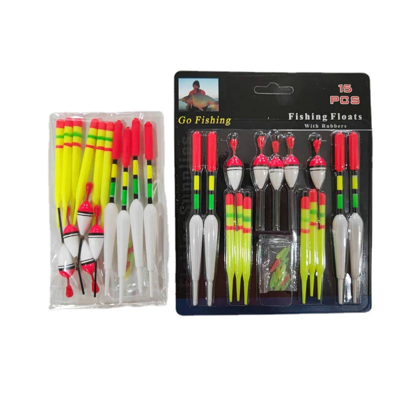 15 Pcs Boias De Pesca Bobbers , Múltiplas Especificações Portátil Material Kit Enfrentar Variedade Para Crappie Panfish Walleyes