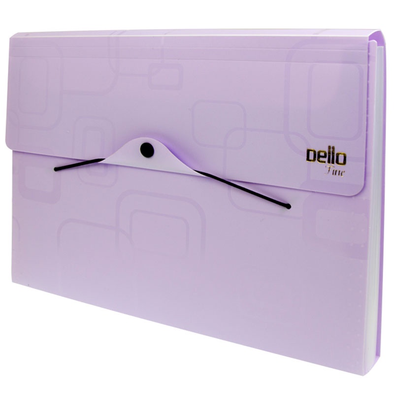 Pasta sanfonada A4 com 12 divisórias Roxa 6070.R Dello em Oferta na Shopee