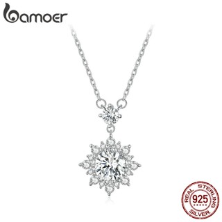 Bamoer Silver Moissanite 1ct VVS1 100 % Teste De Instrumentos Colar Simples Com Certificado De Jóias De Moda MSN017