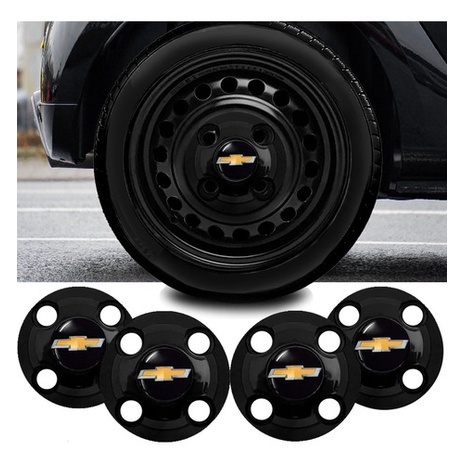 Kit 4 Calotas Vectra Roda Ferro Aro 13 14 15 4x100 Preta