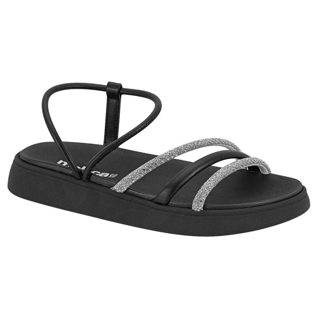 Sandalia Papete Moleca Feminina Brilho Tiras Flatform Macia Original em Oferta na Shopee