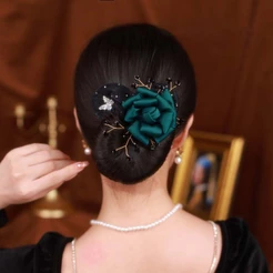 Rosa Espumante Borboleta Cabelo Bun Twister Torção Clipe Moda Hairpin Acessório De