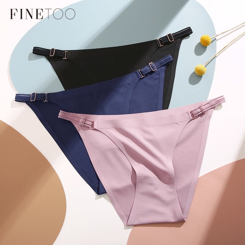 Finetooo Ice Silk Traceless Underwear for Woman Sexy Charmoso Calça Triangular Sem Traço De Cintura Baixa Lisa em Oferta na Shopee