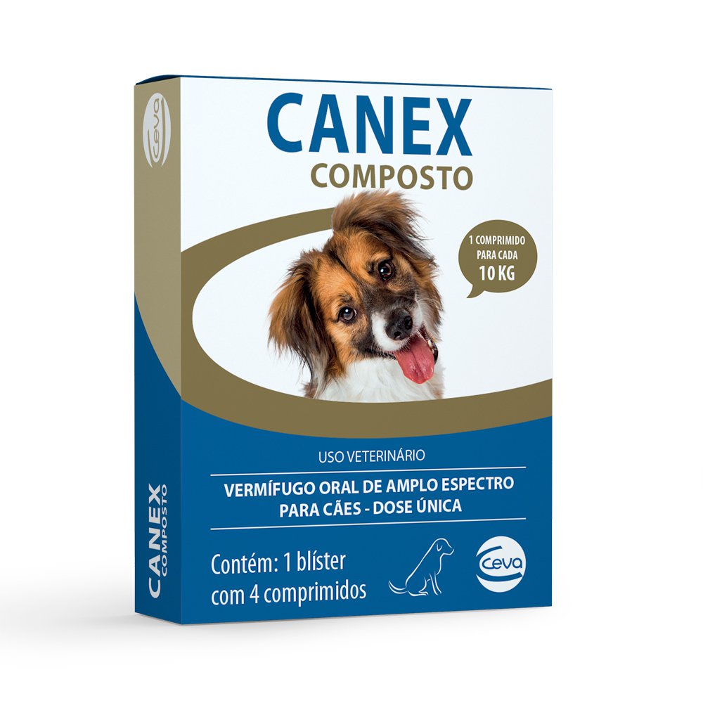 Vermífugo Ceva Canex Composto Com 4 Comprimidos - Pets