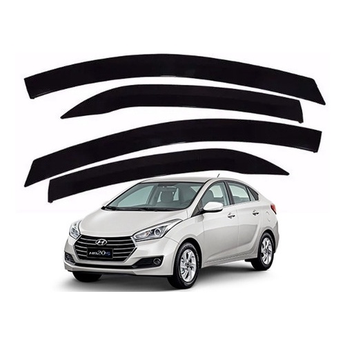 Calha de Chuva Defletor Slim Hyundai Hb20 Sedan 2013 a 2019 4 Portas Ecoflex