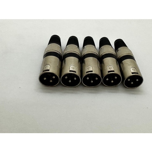 5 Plugues Canom Xlr Macho Linha Q34 Csr 3 Pinos