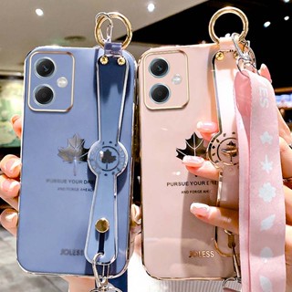 Capinha Xiaomi Redmi Note 12 4G 5G/Note 12S/12 Pro 5G /12 Pro Plus/Poco X5 Pro Folha De Bordo Com Cordão De Pulso De Luxo 6D Furo Fino De Silicone Galvanizado