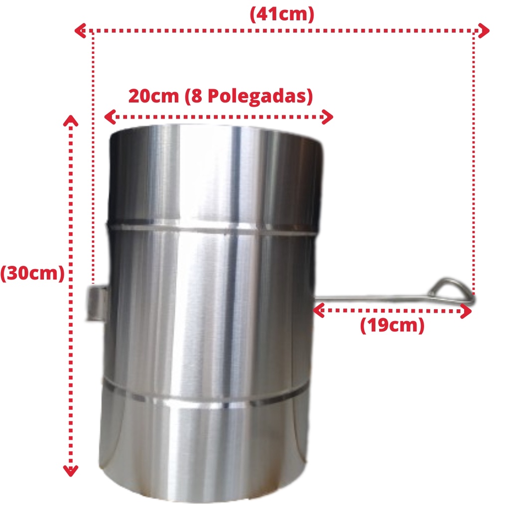 Registro Damper 8 Polegadas  Aço Inox 430