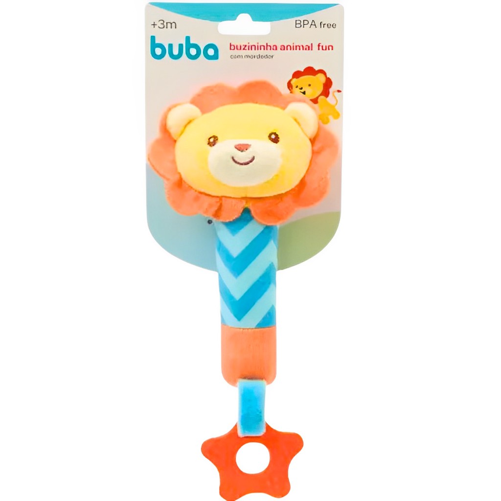 Buzininha Infantil Com Mordedor Animal Leãozinho 11946 - BUBA - Mom & Baby