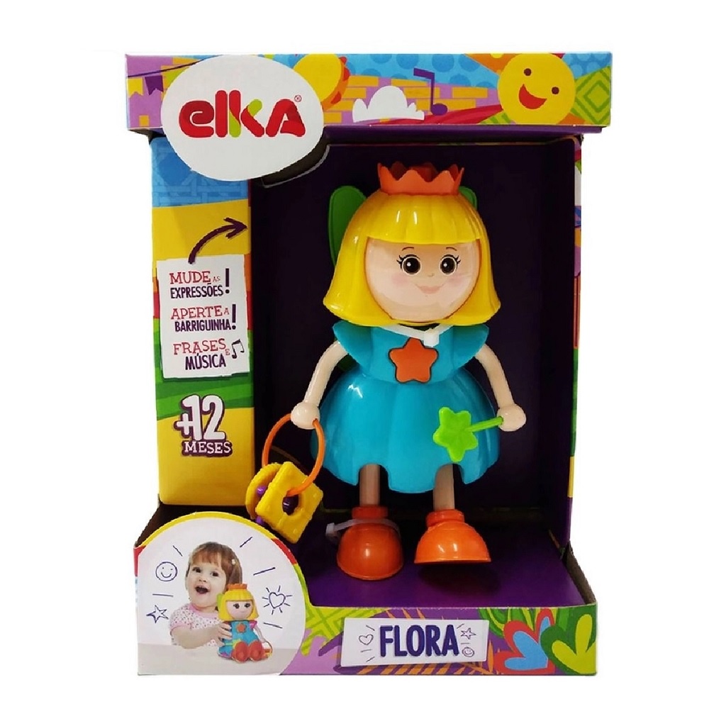 Boneca Flora Fadinha De Atividades Vestido Azul 750 Elka - Mom & Baby