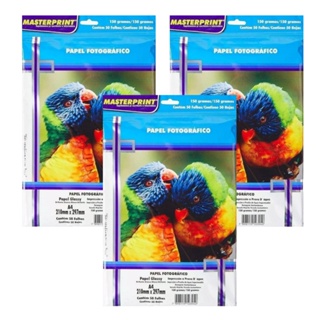 Papel Fotográfico 150g A4 Glossy Brilhante Resistente a Água Masterprint em Oferta na Shopee