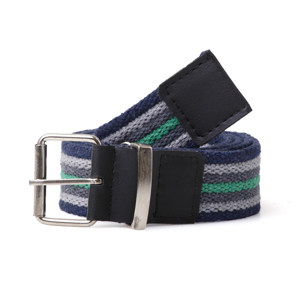 Cinto Azul e Verde Gorgurão Masculino Fivela Rolete