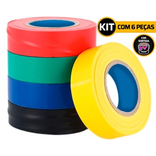 Fita Isolante Colorida 5 Metros C/ 6 Unidades