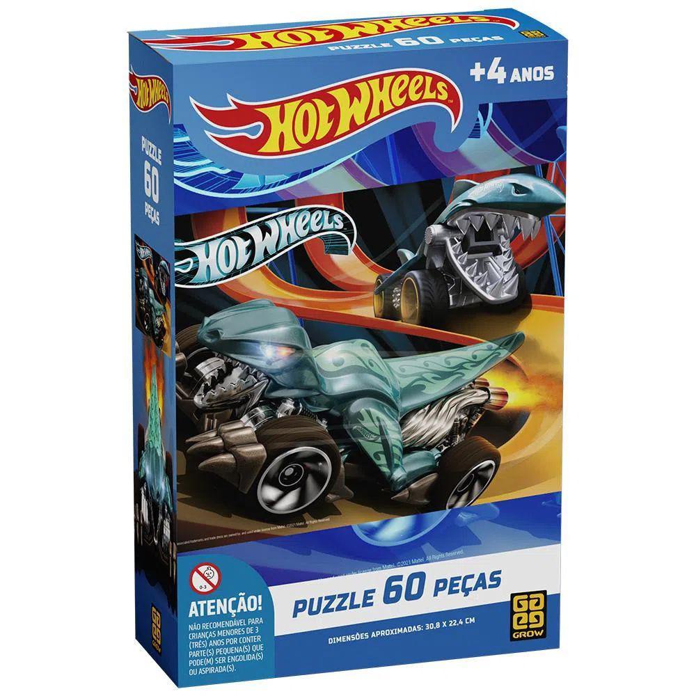 Quebra Cabeça Hot Wheels 60 Peças - Grow em Oferta na Shopee