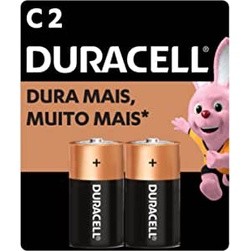 Pilha Alcalina C Média Duracell Com 2 unidades