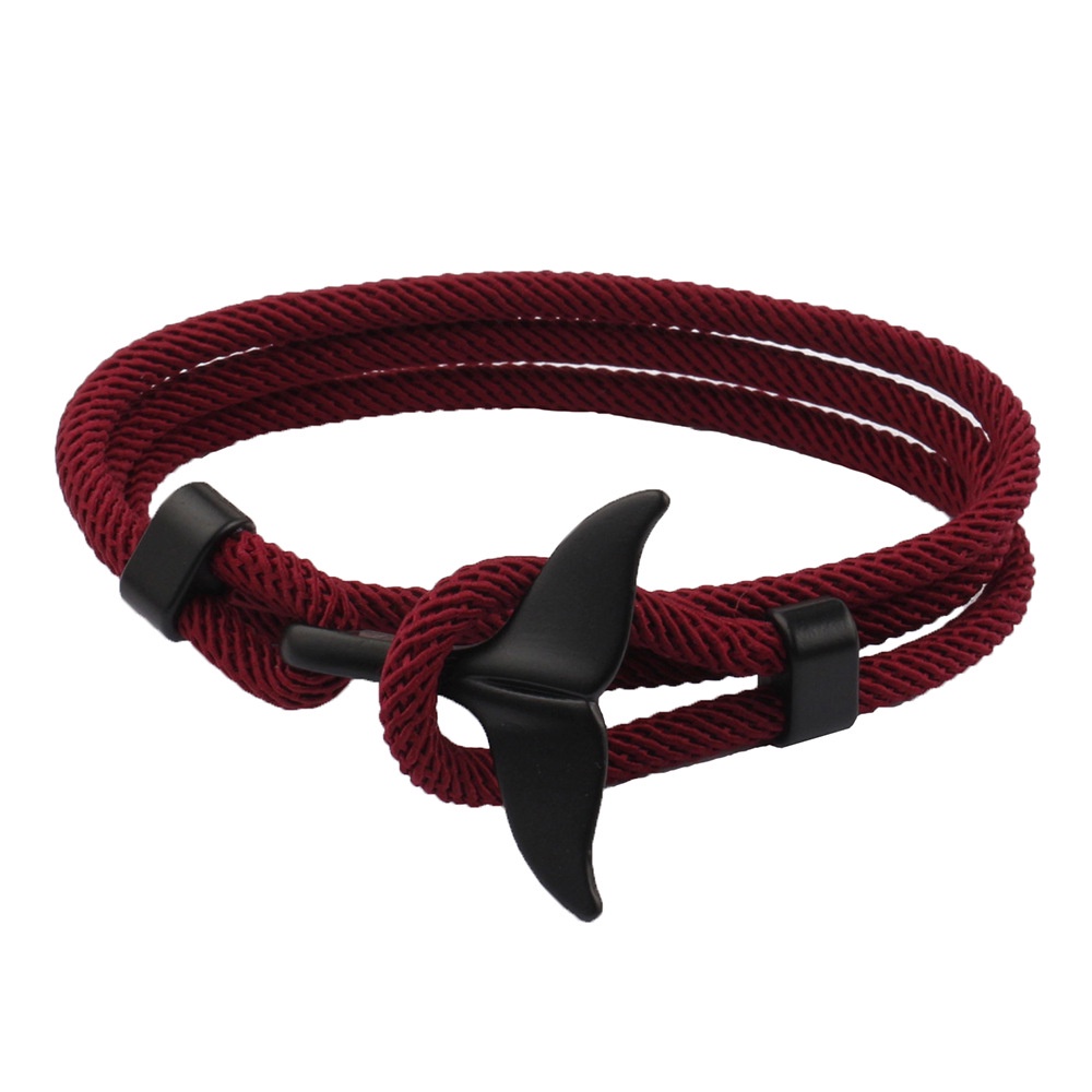 Pulseira Multilayer Milan Rope Viking Bracelet Encanta De Cauda De Baleia Para Homem Presentes De Jóias — imagem 2 de 2