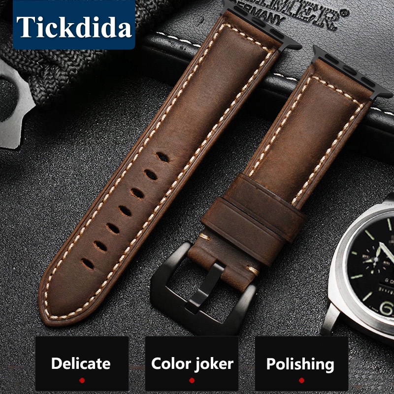 Fo Apple Watch Band Pulseira De Couro De Alta Qualidade Homens Para A Série 7 8 123456 SE Ultra 49MM 44mm 40mm Relógio 45mm 41mm 38mm 42mm