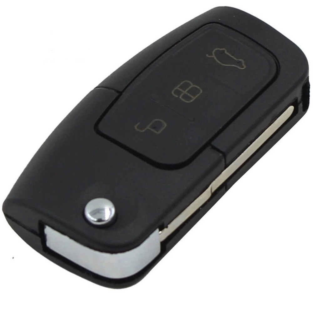 Carcaça Capa Chave Ford Eco Sport New Fiesta 2013 2014 2015 2016 + Lamina Virgem Emblema Logo