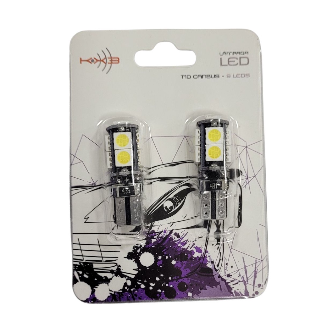 Lâmpada KX3 Pingão T10 9 Leds Canbus em Oferta na Shopee