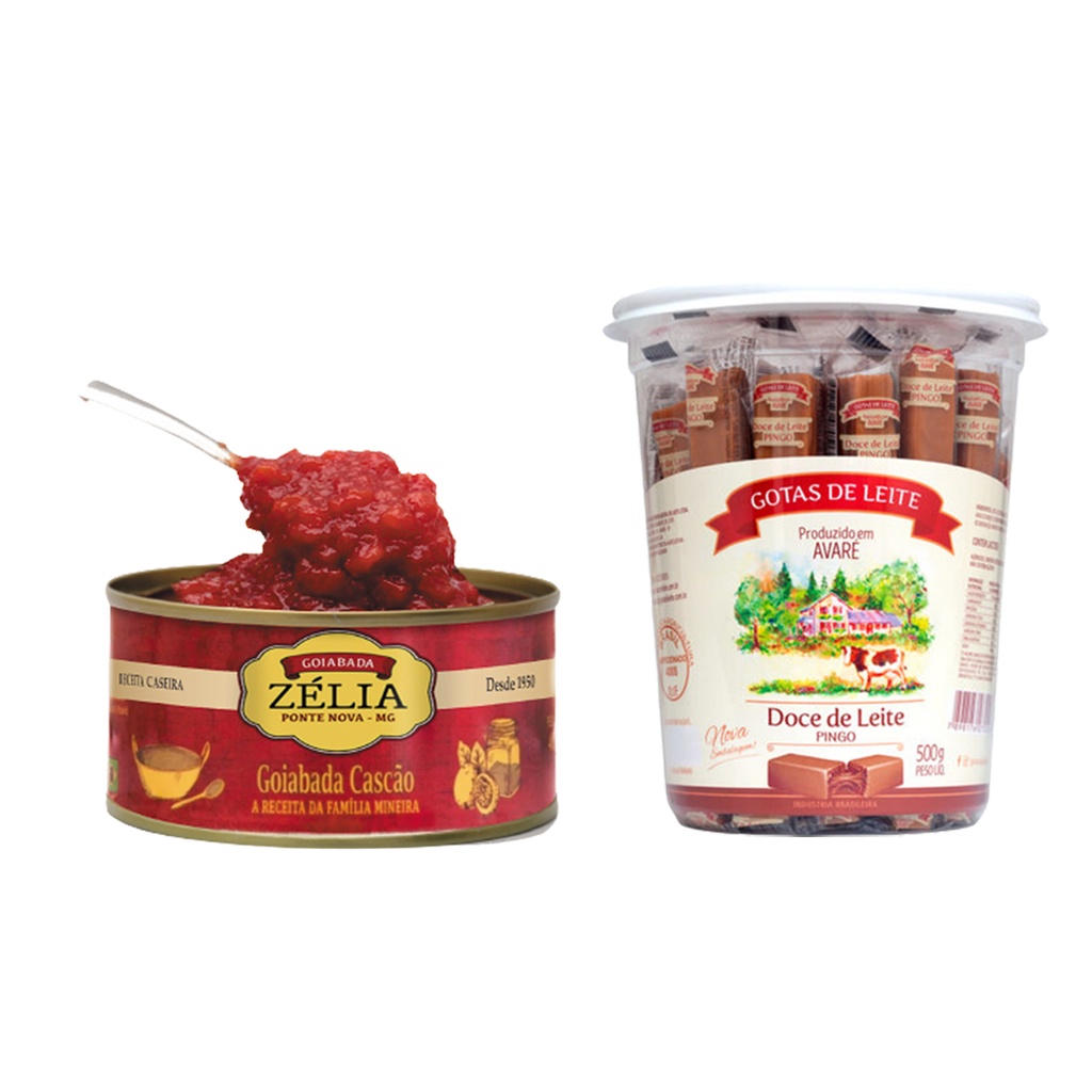 Kit Doce de Leite Gotas de Leite e Goiabada Cascão Lata