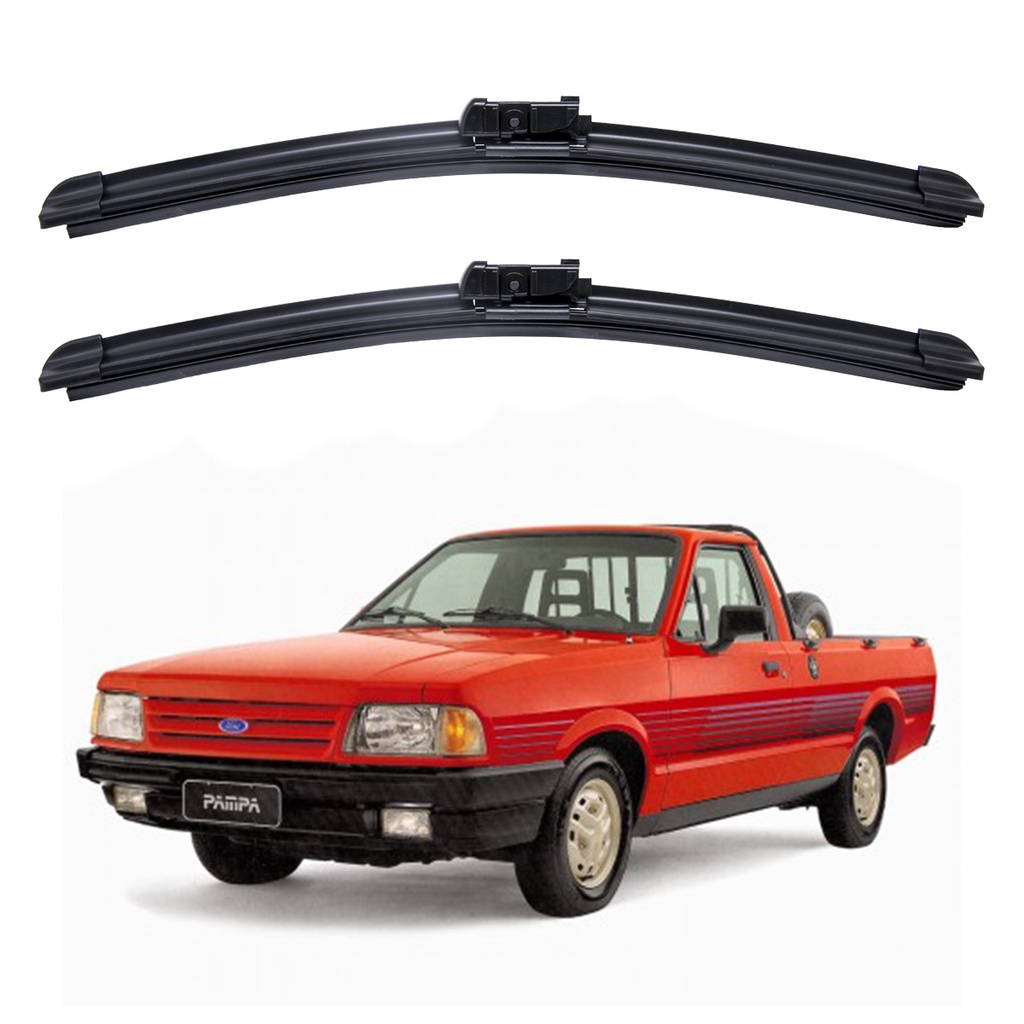 Par Palhetas Limpador Para-brisa Silicone Para Carro Ford Pampa 1982 A 1997 Kit