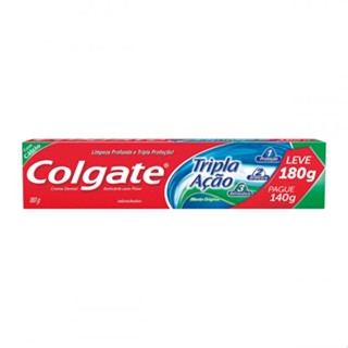 Creme Dental Colgate Tripla Ação Menta 180g - Embalagem