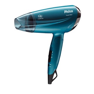 Secador de Cabelos Philco Travel Blue 2 Velocidades e 2 Temperaturas 1200W Bivolt
