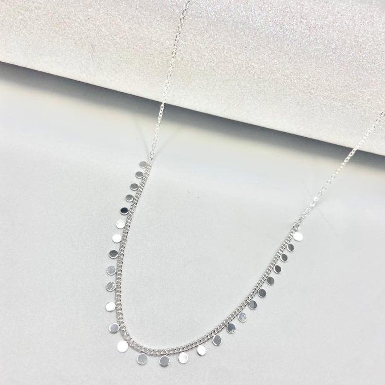 Colar choker gotas de prata folheado a prata em Oferta na Shopee