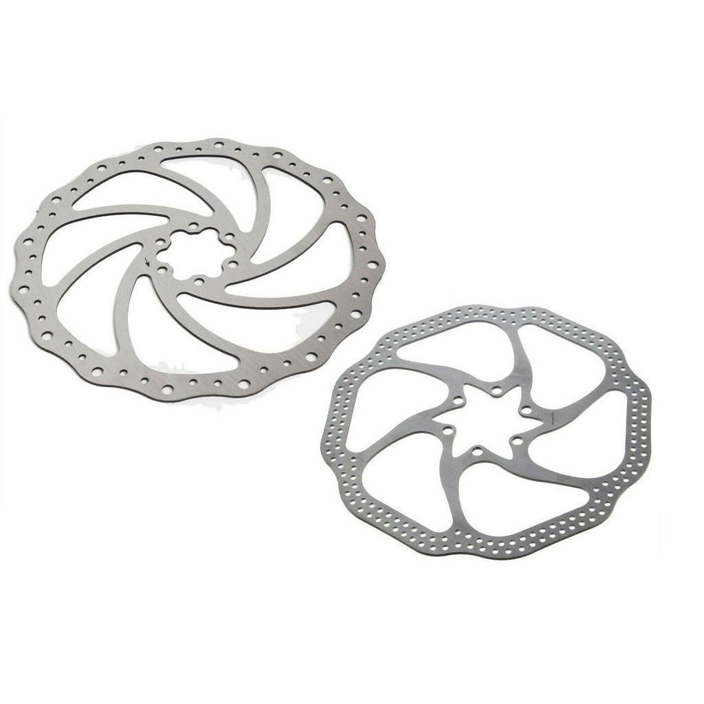 Par de Discos De Freio Rotor Absolute 180 e 160mm 6 Furos em Aço pra Bikes