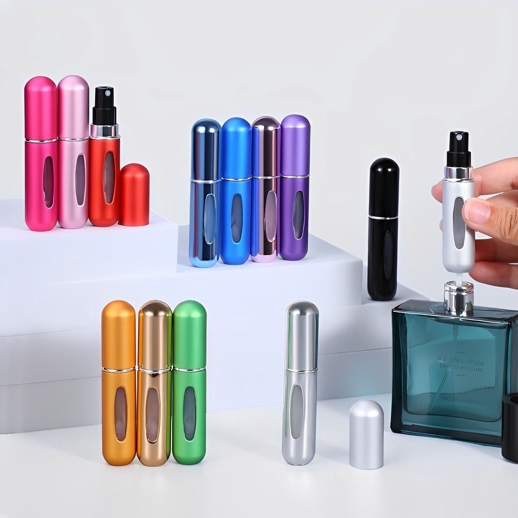 KIT 2 Frasco Spray Porta Perfume Portátil Mini Atomizador Recarregável 5ml Pronto Para Viajar