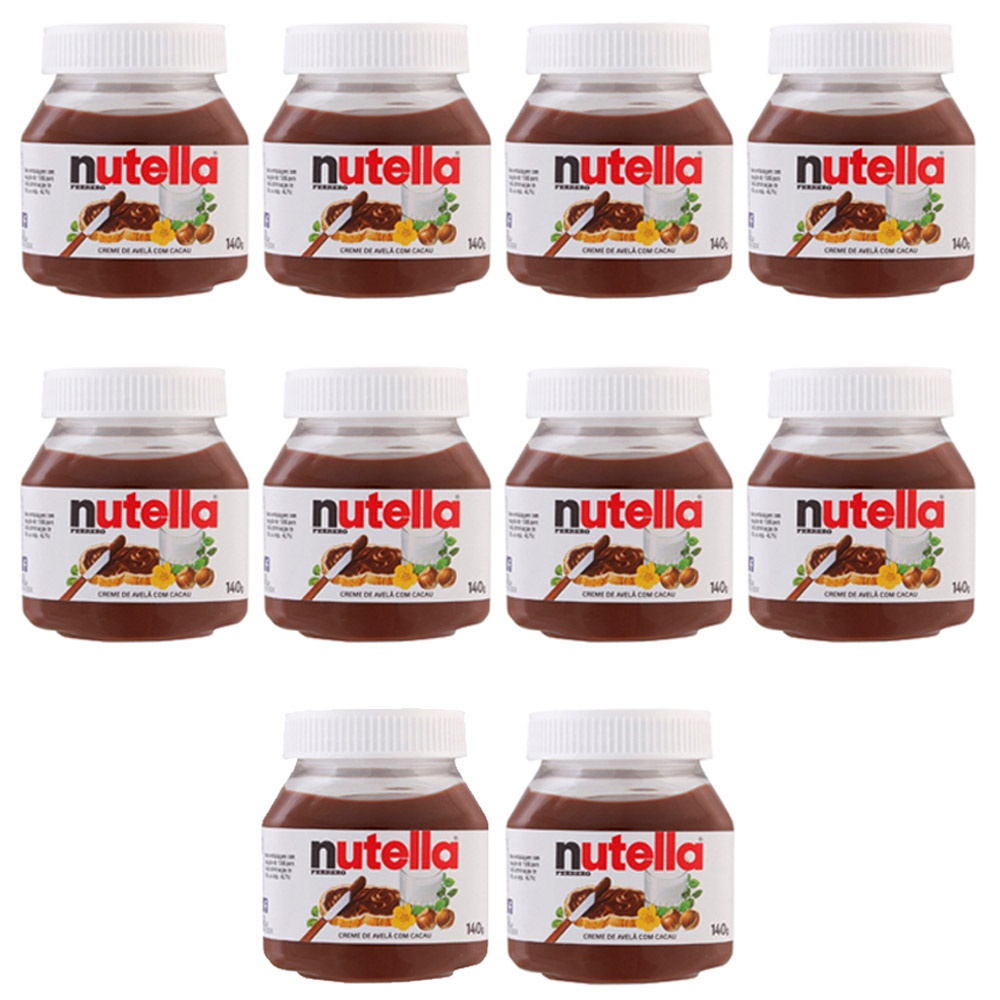 Kit 10 Creme de Avelã Nutella 140g - Ferrero