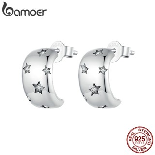 BAMOER 925 Silver Sterling Star Stud Brincos De Prata Estrela Moda Jóias Para Mulheres Presentes