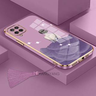 Caixa Samsung a12 a22 m12 m22 Revestimento De silicone TPU anti-Gotas Linda Saia Traseira Padrão Menina Alça De Borla Macia Sem Estojo