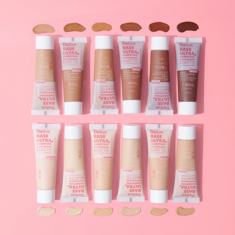 Base Líquida Dailus Ultra Cobertura Fps15 Escolha Seu Tom em Oferta na Shopee