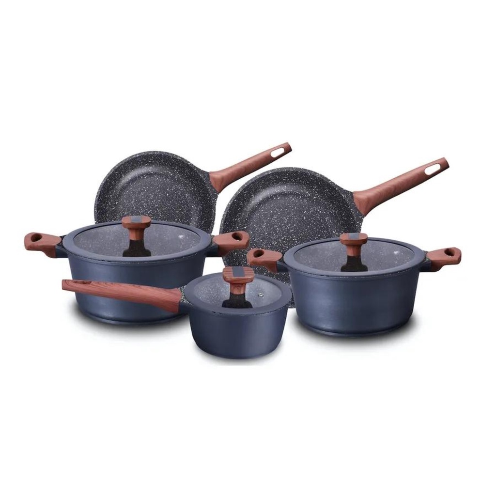 Jogo de Panelas 5 Peças, Frigideira, Caçarola em Alumínio Cerâmic-Flon Titanium MTA - 8460 em Oferta na Shopee
