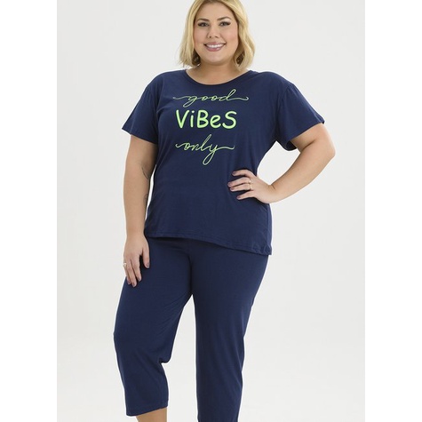 Conjunto Pijama Feminino Plus Size De Algodão - Conforto Supremo: Pijama Plus Size de Algodão para Noites de Sonho!