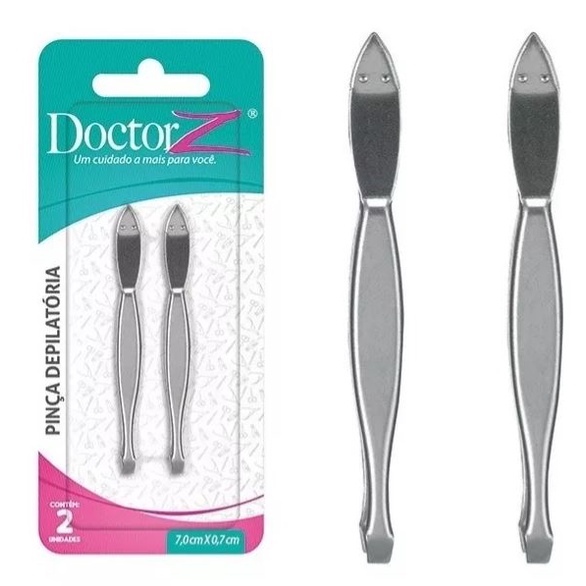 Jogo de Pinças para Sobrancelhas Com 2 Uunidades Aço Inox - 2 Pinças para Sobrancelhas 7,5cm Aço Inox - Remoção de Pelos - Pinça Para Sobrancelha Depilatoria Kit 2 Unidades - Tirar pelos sombrancelha sobra Prime - PANAMI