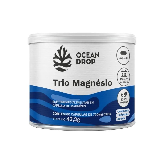 TRIO MAGNESIO 60 CAPS 720 MG OCEAN DROP em Oferta na Shopee