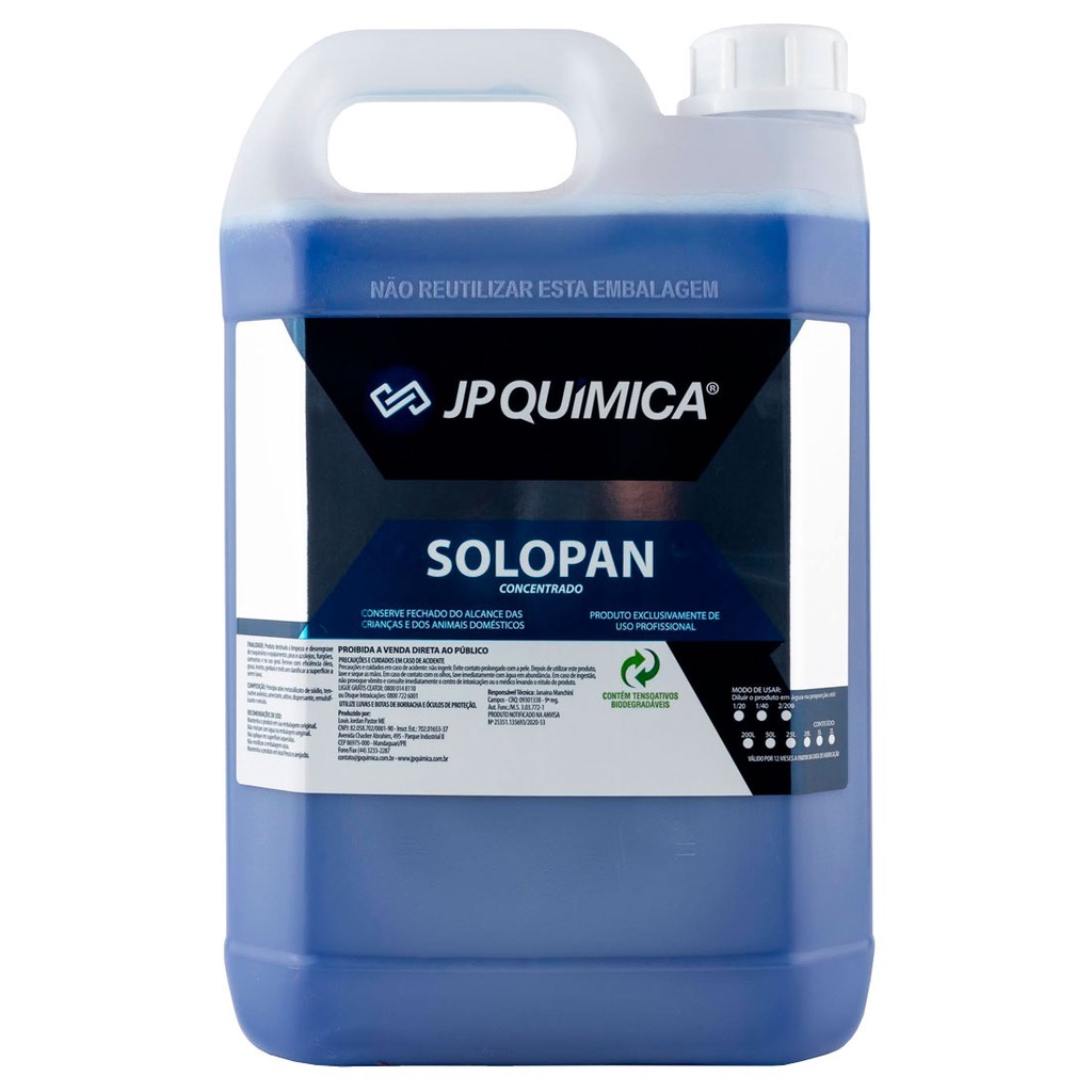 Detergente Alcalino Concentrado Solupan CM2 JP Química - Limpeza Potente para Motores e Superfícies Industriais - 5 Litros