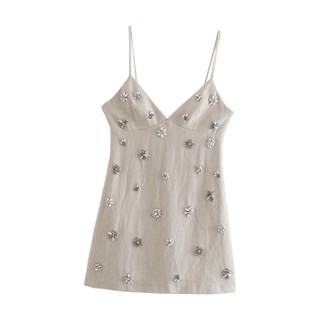 [kesoto] Mini Vestido Curto Y2K Sem Mangas De Corte Baixo Vestidos Femininos Para As Férias Que Saim De