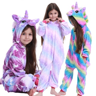 Pijamas Para Crianças De Inverno Unicórnio Meninas Meninos Kigurumi Baby Roupas De Macacão Animais em Oferta na Shopee