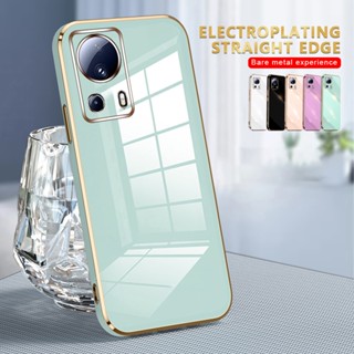 Capa Macia TPU De Eletrodeposição De Borda Reta Para Xiaomi Mi 13Lite 13 Lite Light 5G 2023 6.55 " Case Camera Shockproof Bumper Coque