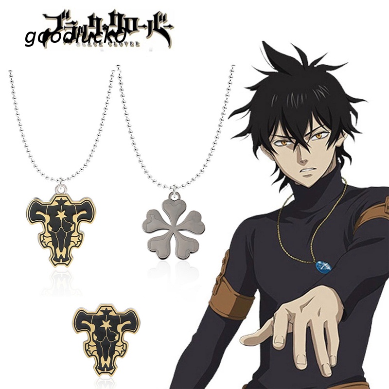 Colar De Cinco Folhas De Pingente De Trevo Preto Anime GL Asta Black Bull Sign Charmoso Jóias De Clavícula