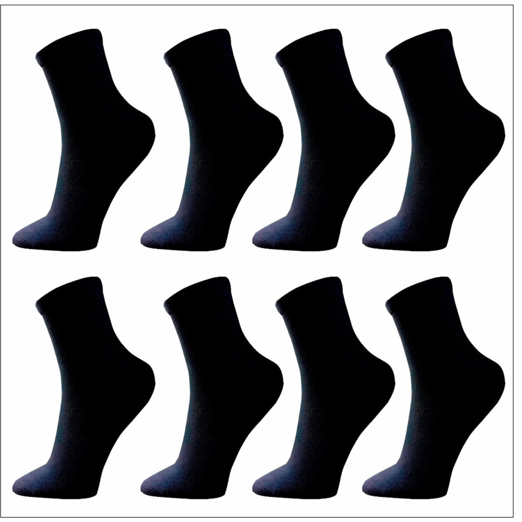 Kit meia 6 pares preto cano alto sport em Oferta na Shopee