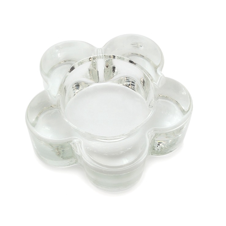 Kit 6 Porta Velas Castiçal De Vidro Flor Redondo Decoração Suporte Quadrado Vaso Candelabro Redondo